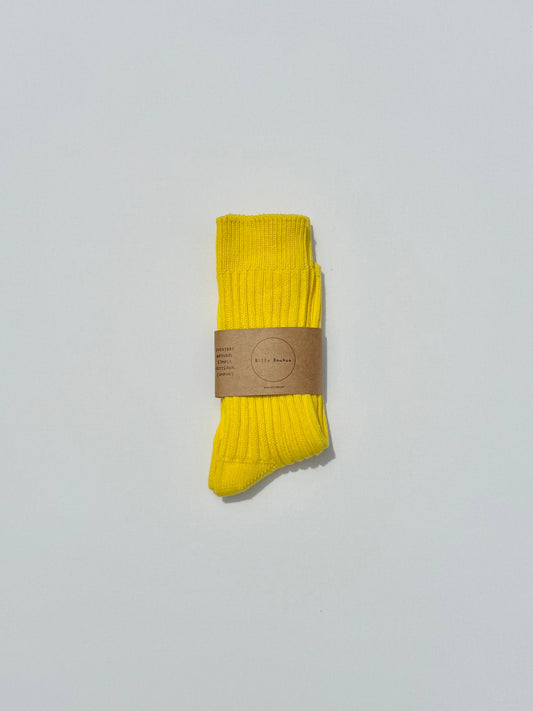 Billy Bamboo Ribbed Cotton Socks - Crystal bright: Lemon 🍋
