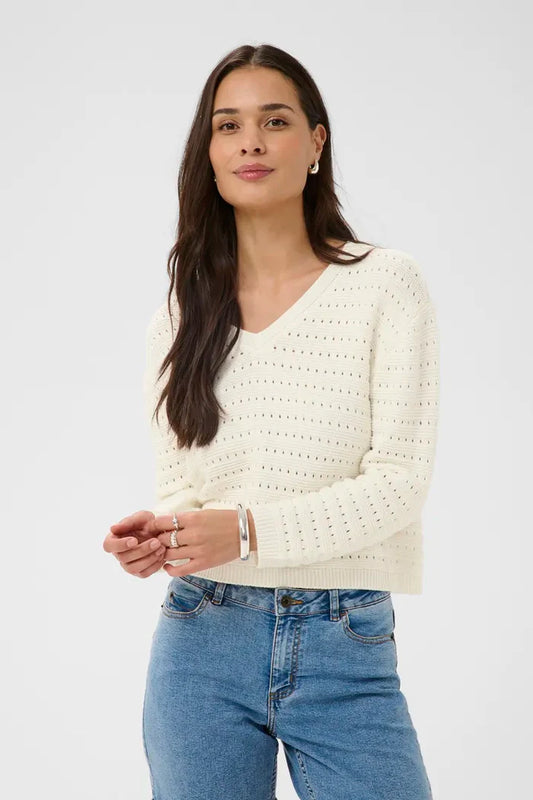 Kaffe KAmetta Pullover Sweater Chalk