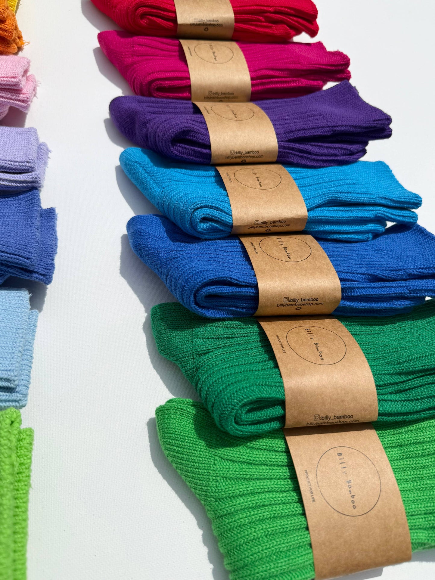 Billy Bamboo Ribbed Cotton Socks - Crystal bright: Leaf 🍃