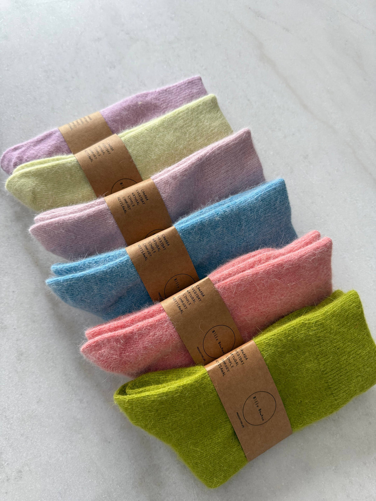Billy Bamboo - Fluffy Angora Socks Light Grey Melange