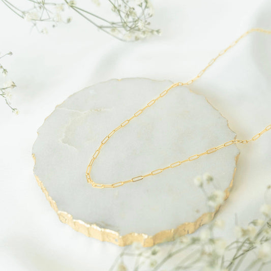 Petite Gold Paperclip Chain 16" Gold Filled