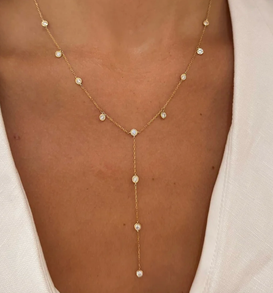 HoopLa - Lariat Diamonds by the yard Waterproof-PVD-14K: Long