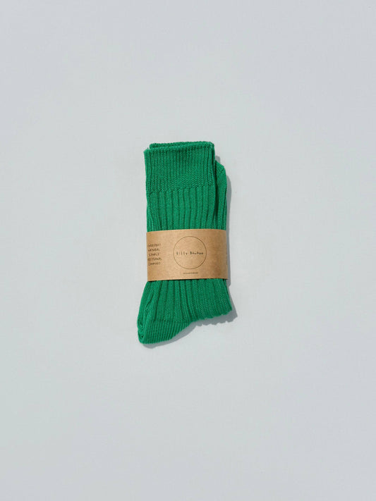 Billy Bamboo Ribbed Cotton Socks - Crystal bright: Forest 🌳