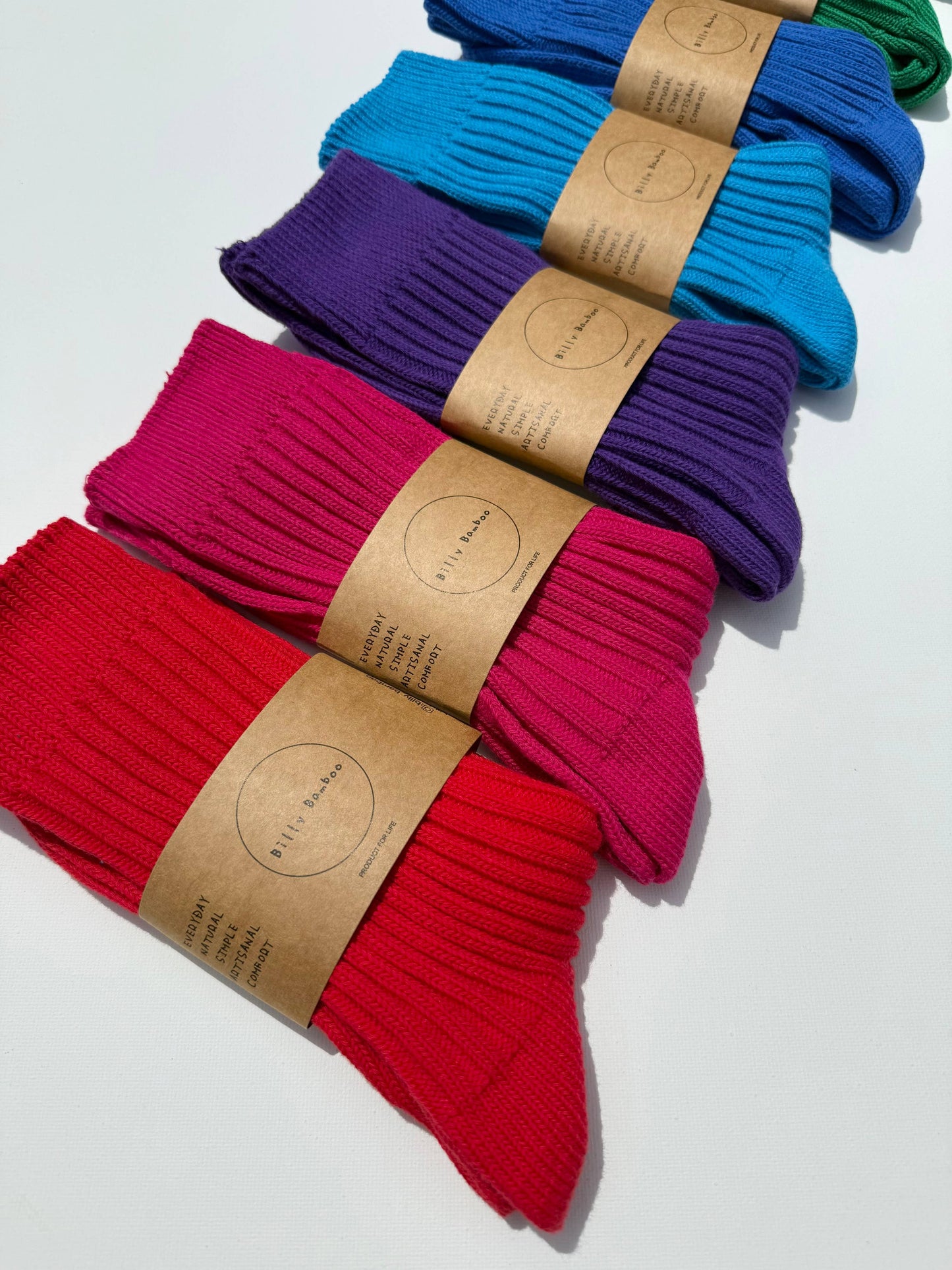Billy Bamboo Ribbed Cotton Socks - Crystal bright: Red apple 🍎