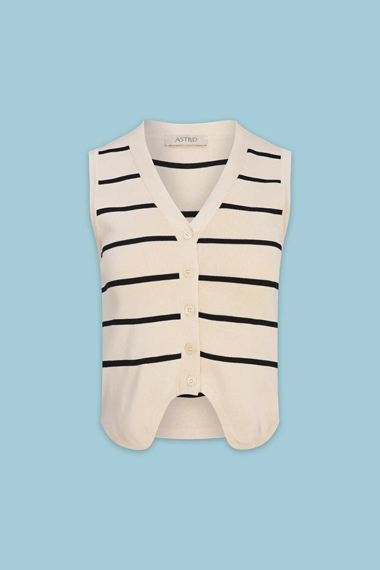 Astrid Isabella Vest Sand Stripe