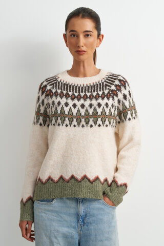 Astrid Suzannah Crew Beige Multi