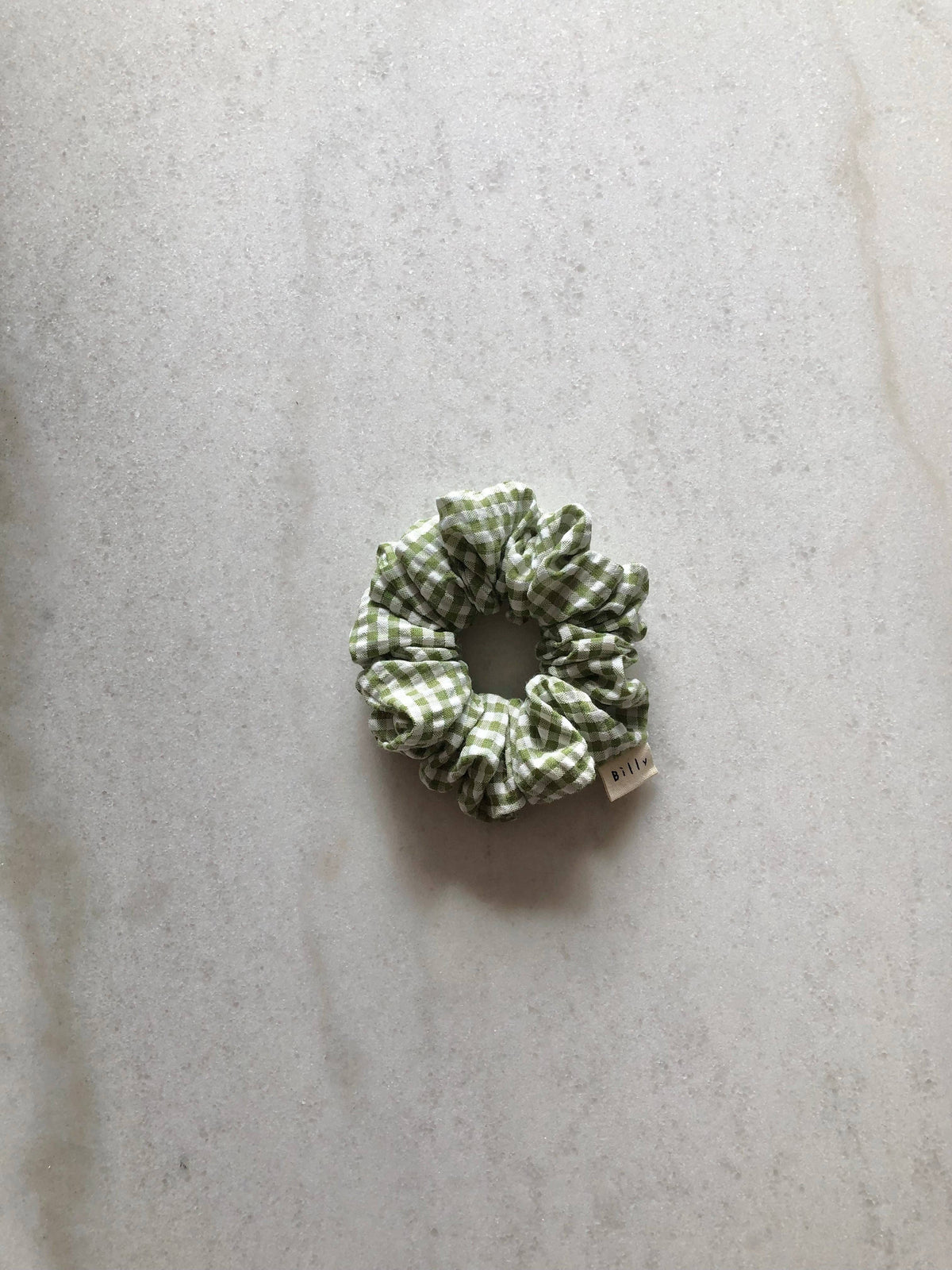 Billy Bamboo - Mini Gingham Seersucker Scrunchie Leaf