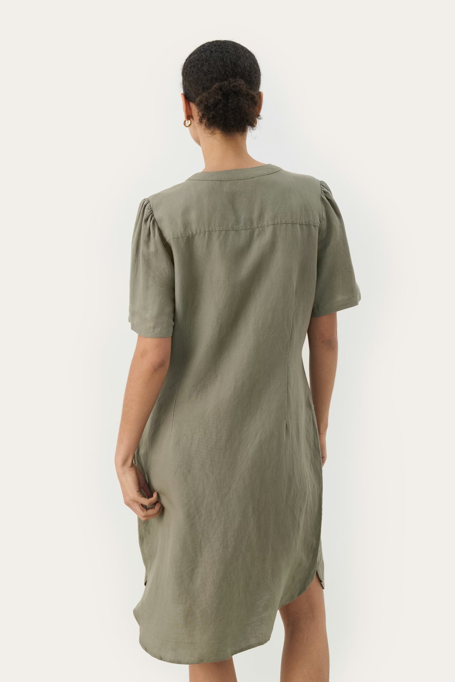 Part Two Aminase Linen Dress Kalamata