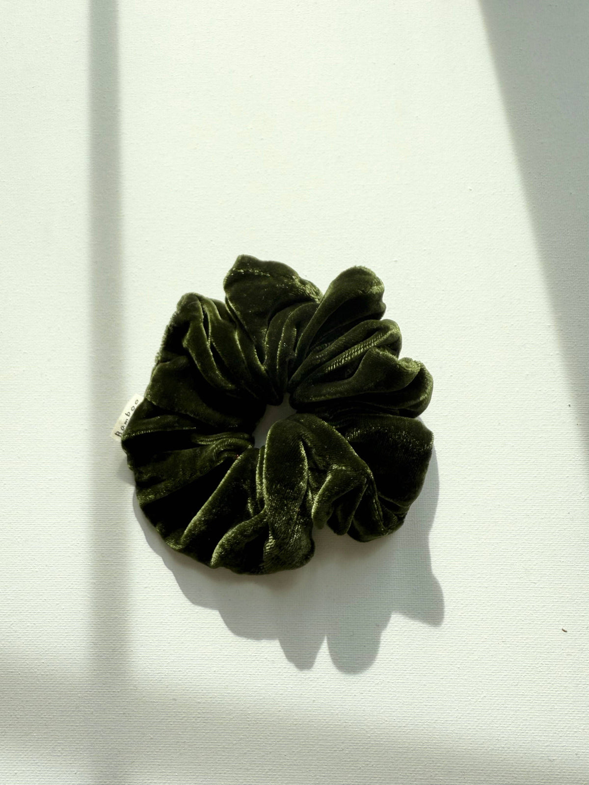 Billy Bamboo - Silk Velvet Large Scrunchie Olive