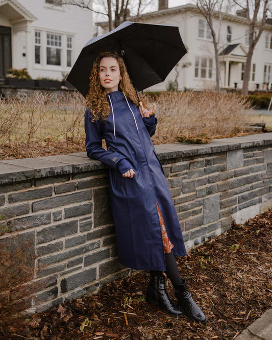 Mernini Full Length Raincoat Midnight Blue