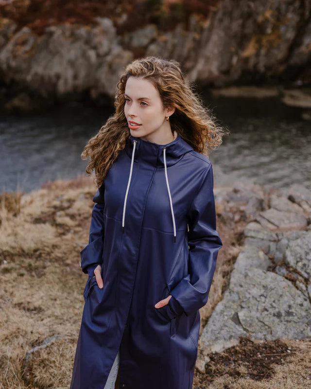 Mernini Full Length Raincoat Midnight Blue