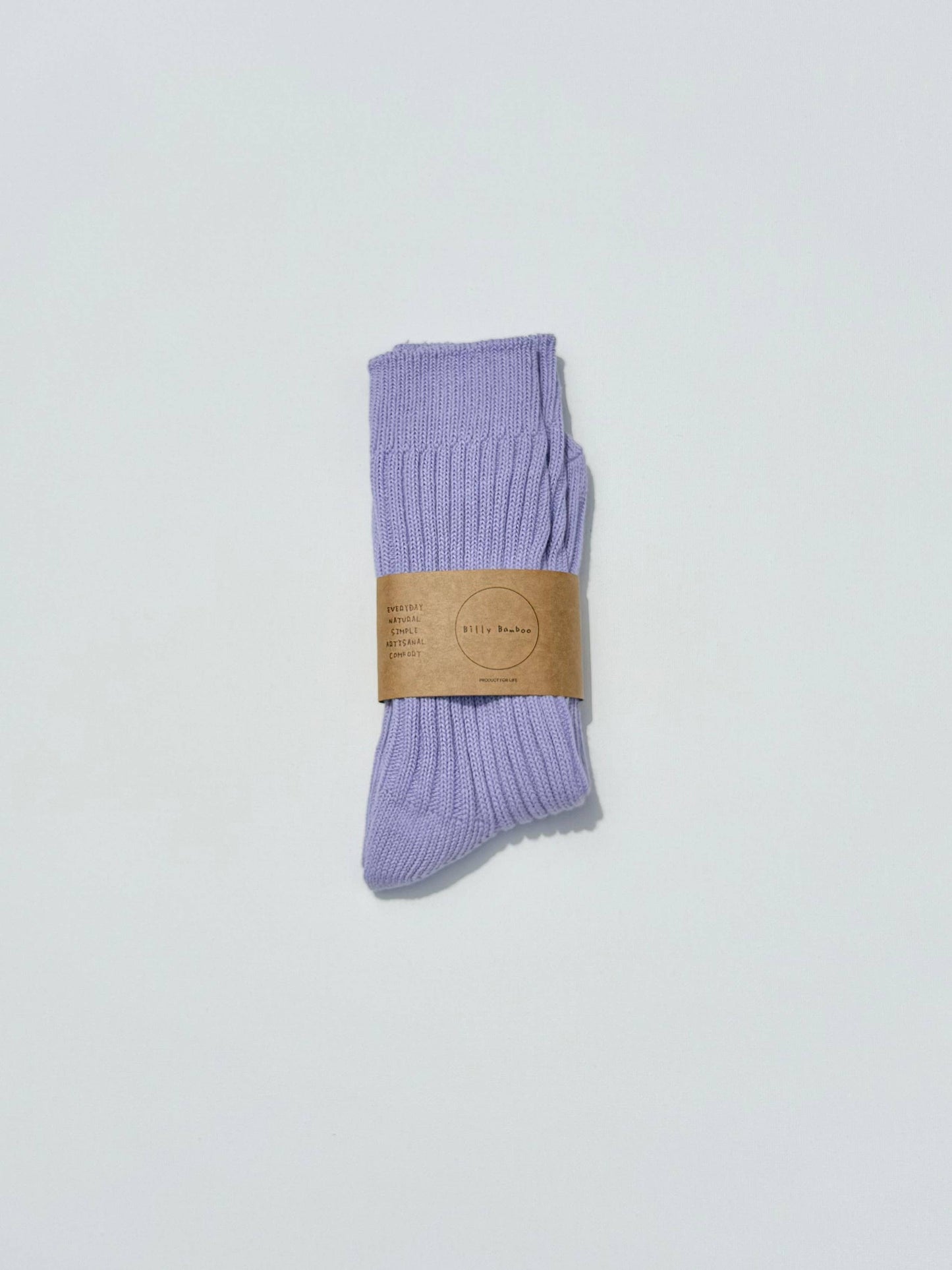 Billy Bamboo Ribbed Cotton Socks - Crystal bright: Lavender