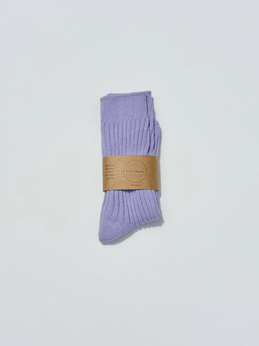 Billy Bamboo Ribbed Cotton Socks - Crystal bright: Lavender