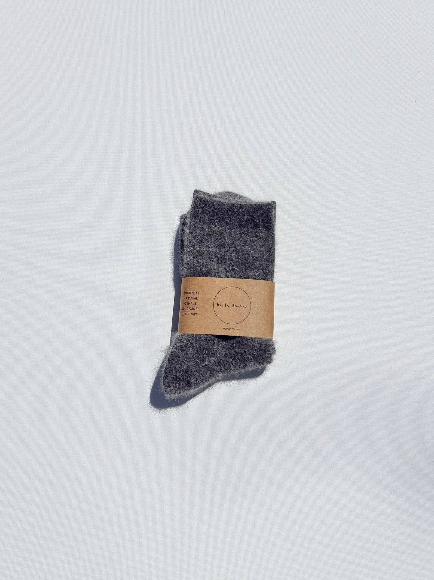 Billy Bamboo Fluffy Angora Socks Dark Grey Melange