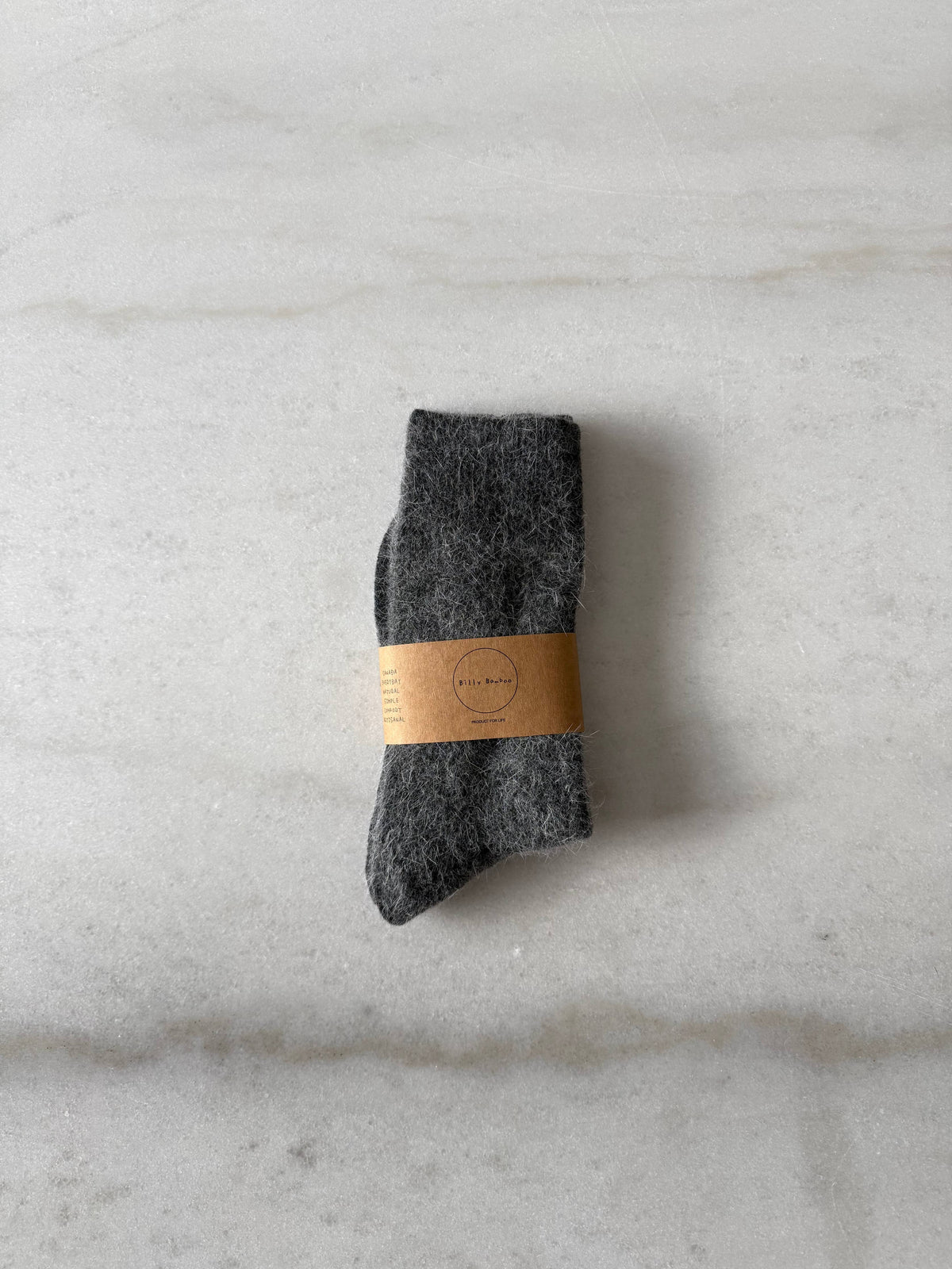 Billy Bamboo - Fluffy Angora Socks Black