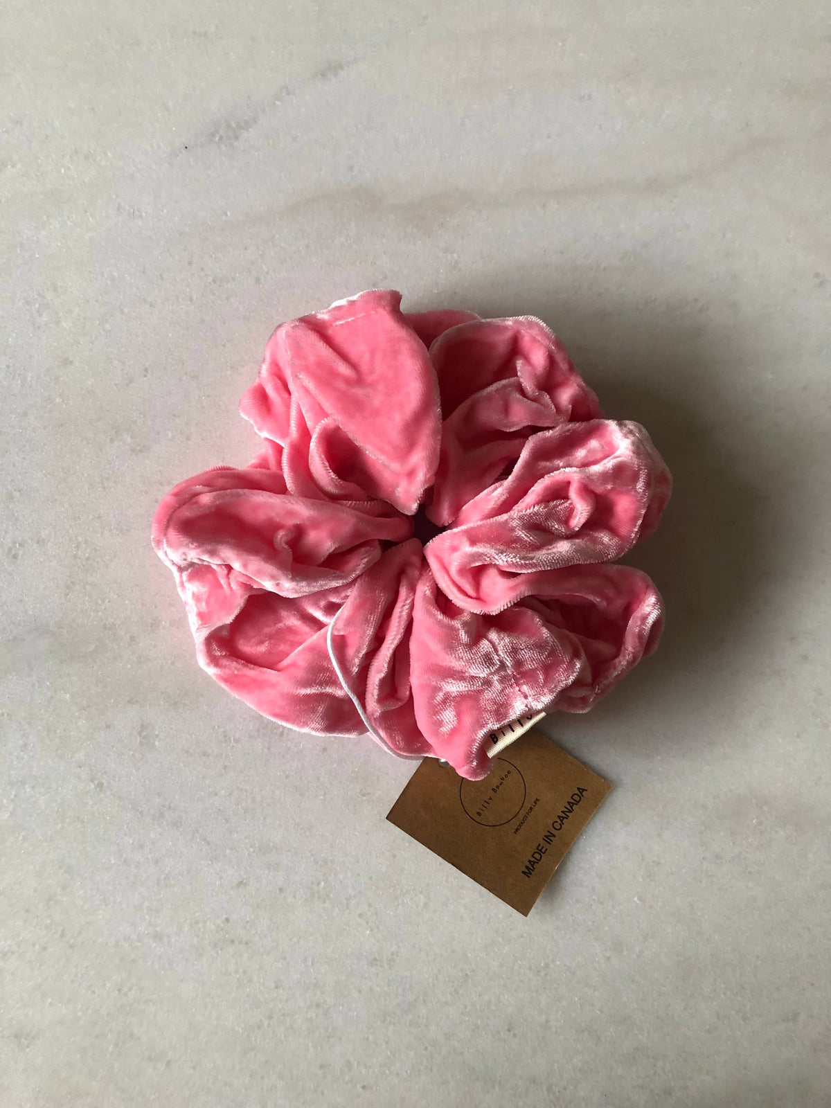 Billy Bamboo - Silk Velvet Large Scrunchie Rose Quartz