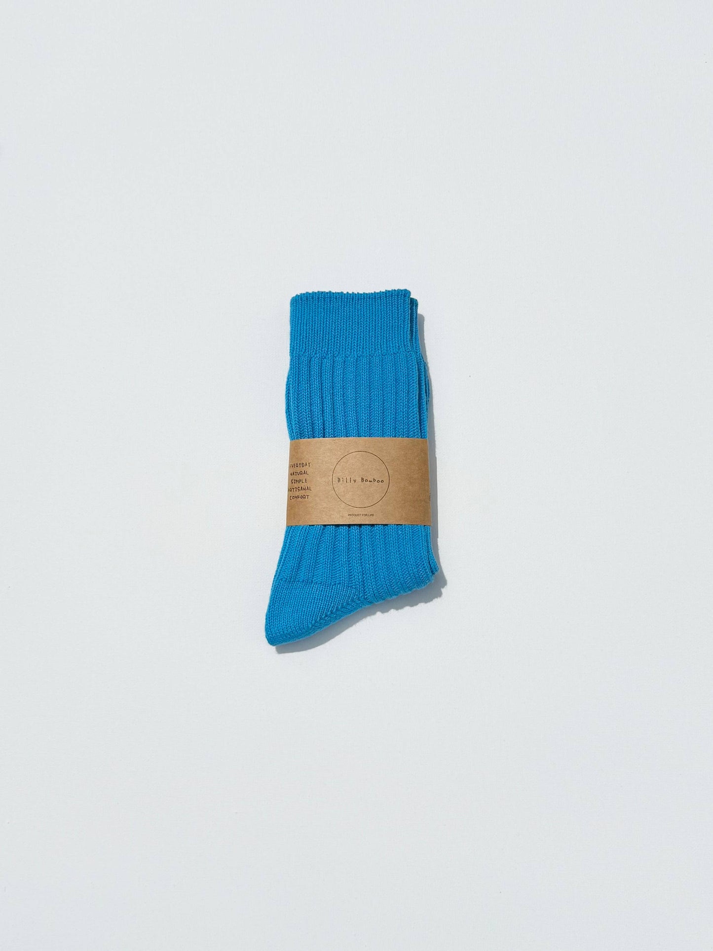 Billy Bamboo Ribbed Cotton Socks - Crystal bright: Lake💧