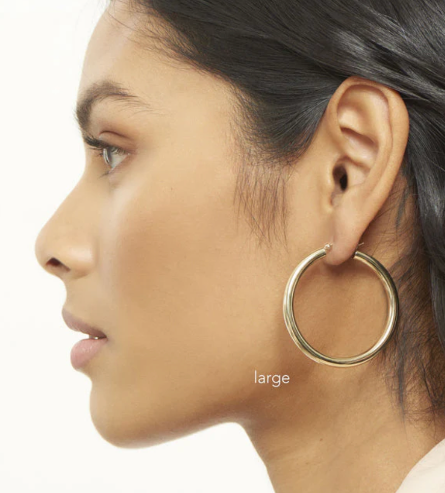 HoopLa -  Porto Hoop- Chunky Classic Hoop Earrings : Yellow Gold / 30mm