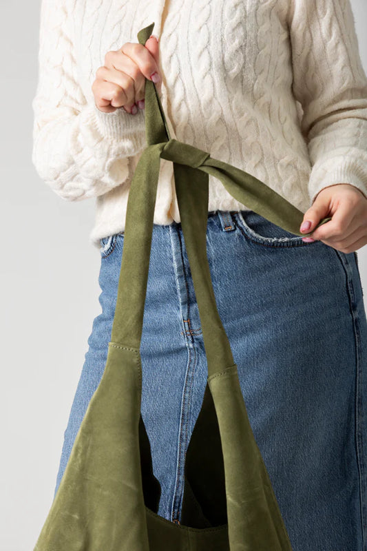 Risa Knot Tote Suede Olive