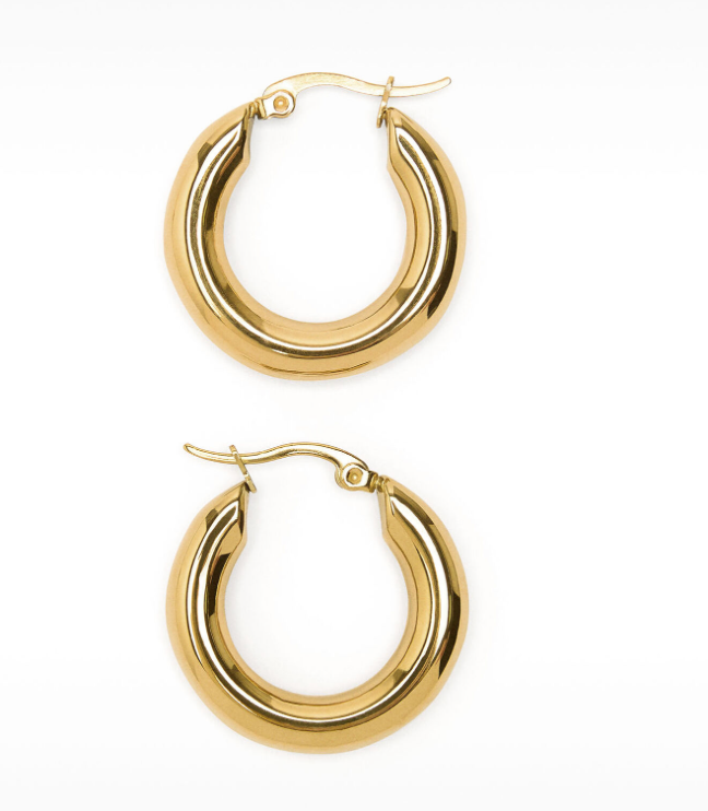 HoopLa -  Porto Hoop- Chunky Classic Hoop Earrings : Yellow Gold / 50mm