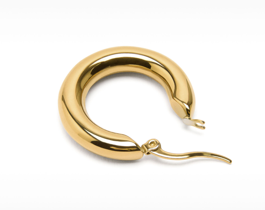 HoopLa -  Porto Hoop- Chunky Classic Hoop Earrings : Yellow Gold / 30mm