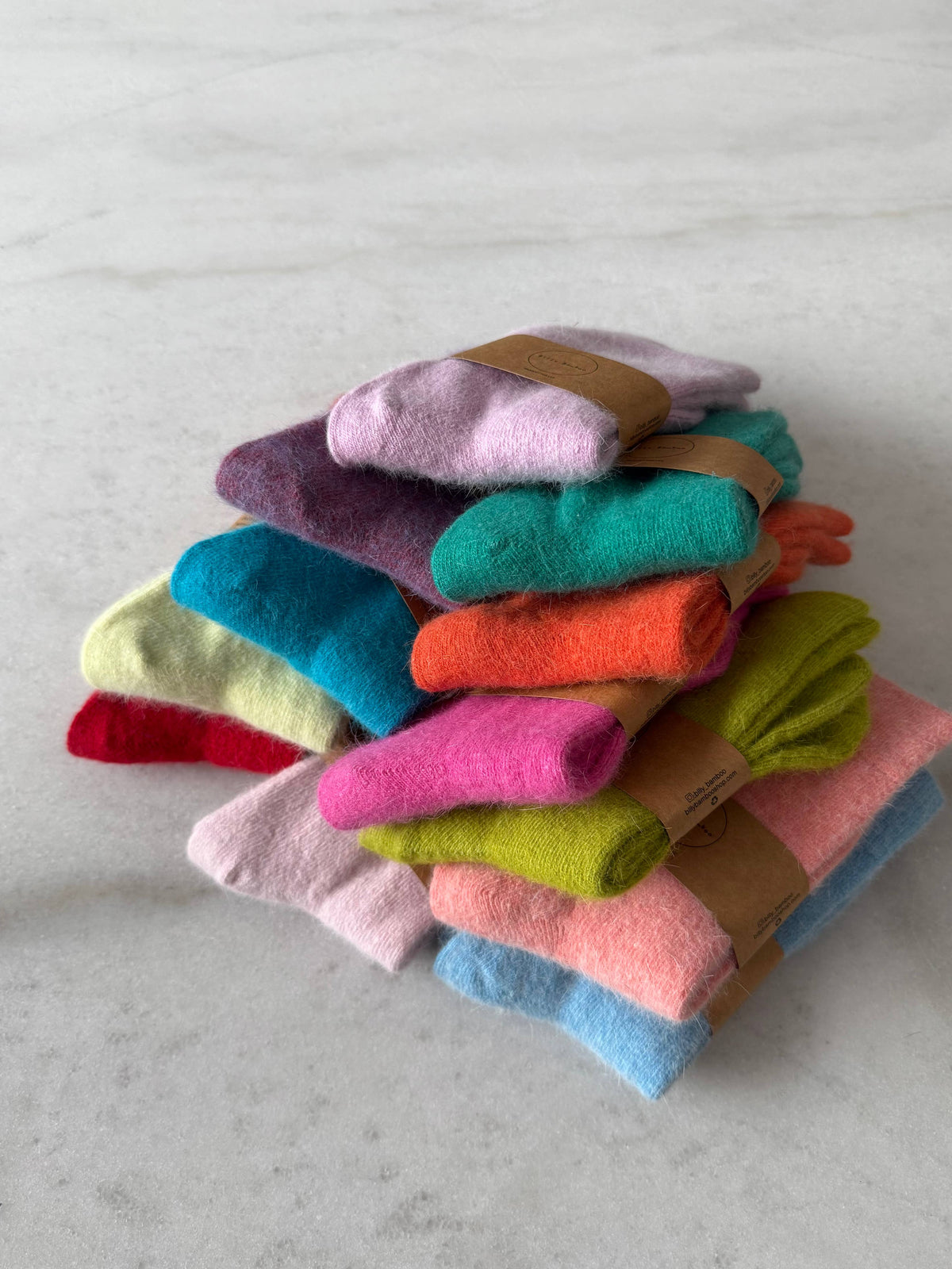 Billy Bamboo - Fluffy Angora Socks Dark Mushroom