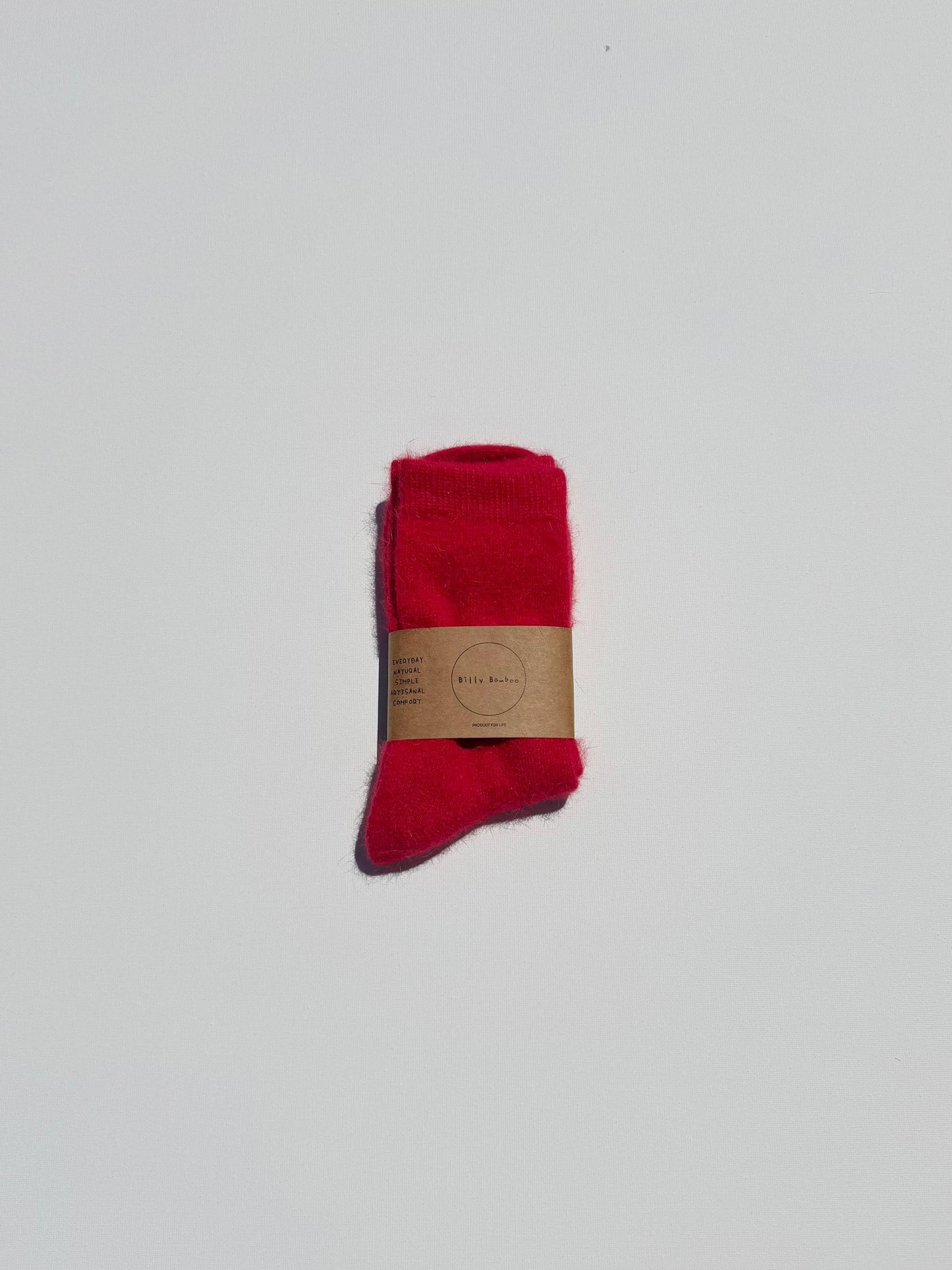 Billy Bamboo Fluffy Angora Socks Red Coral