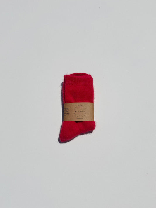 Billy Bamboo Fluffy Angora Socks Red Coral