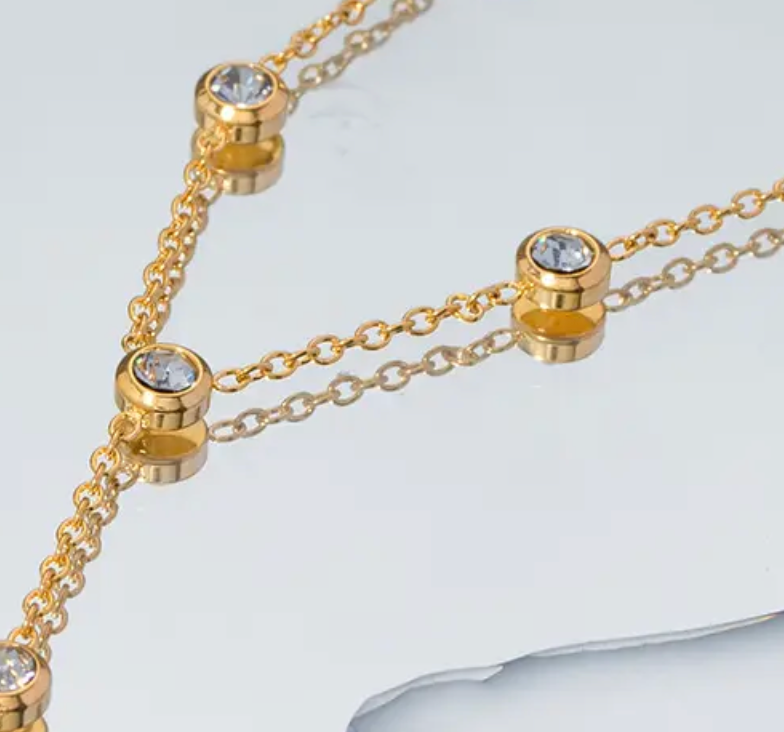 HoopLa - Lariat Diamonds by the yard Waterproof-PVD-14K: Long