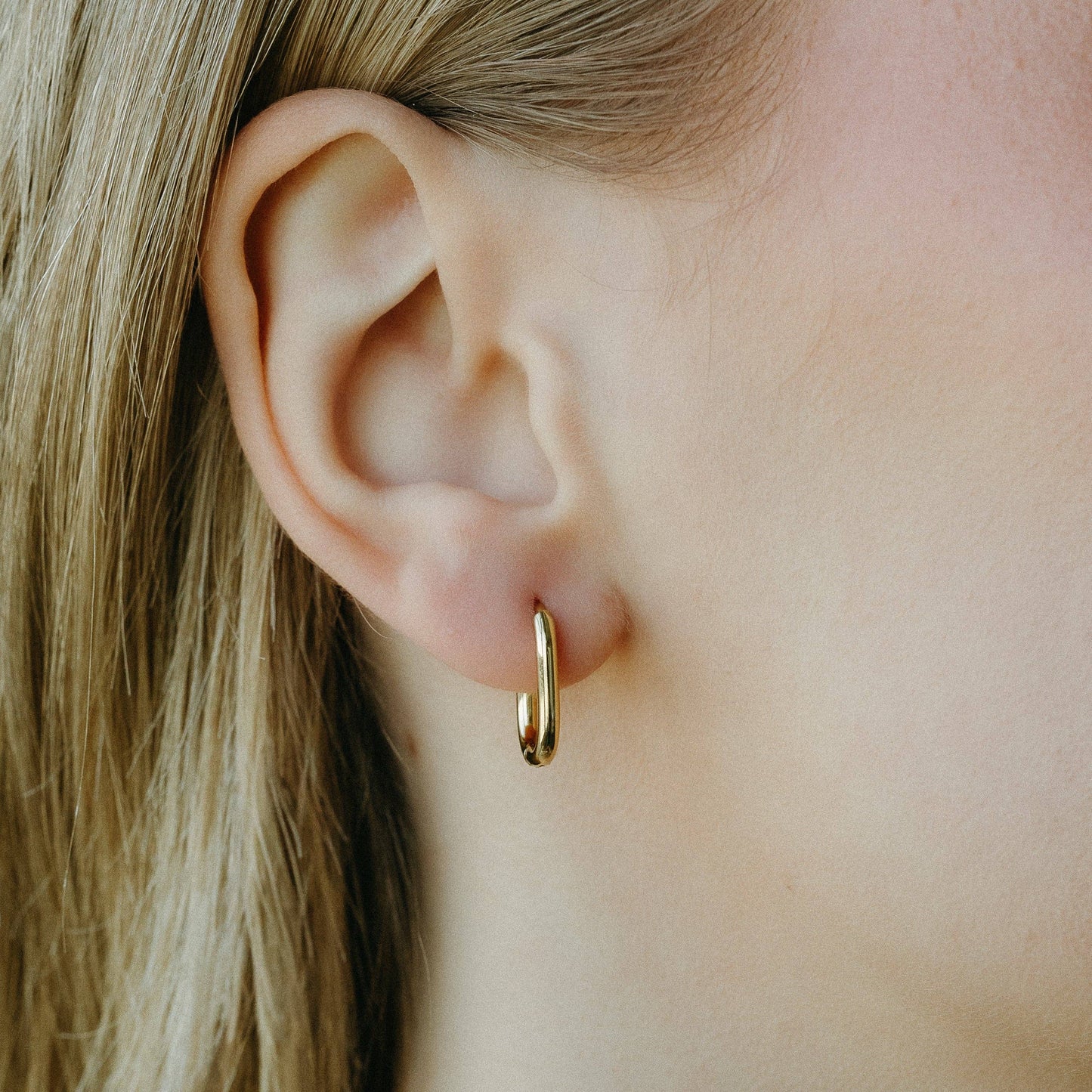 Petite Gold Oval Hoops Small