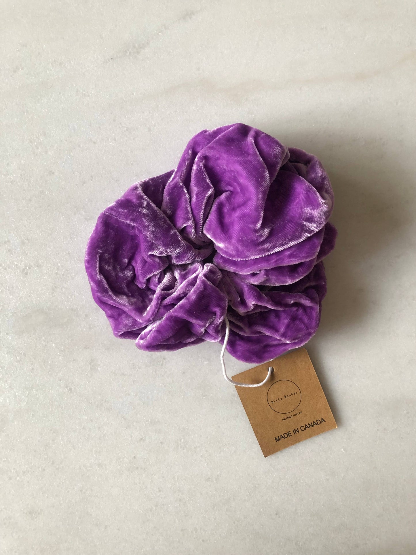 Billy Bamboo Silk Velvet Scrunchie - Deep Violet
