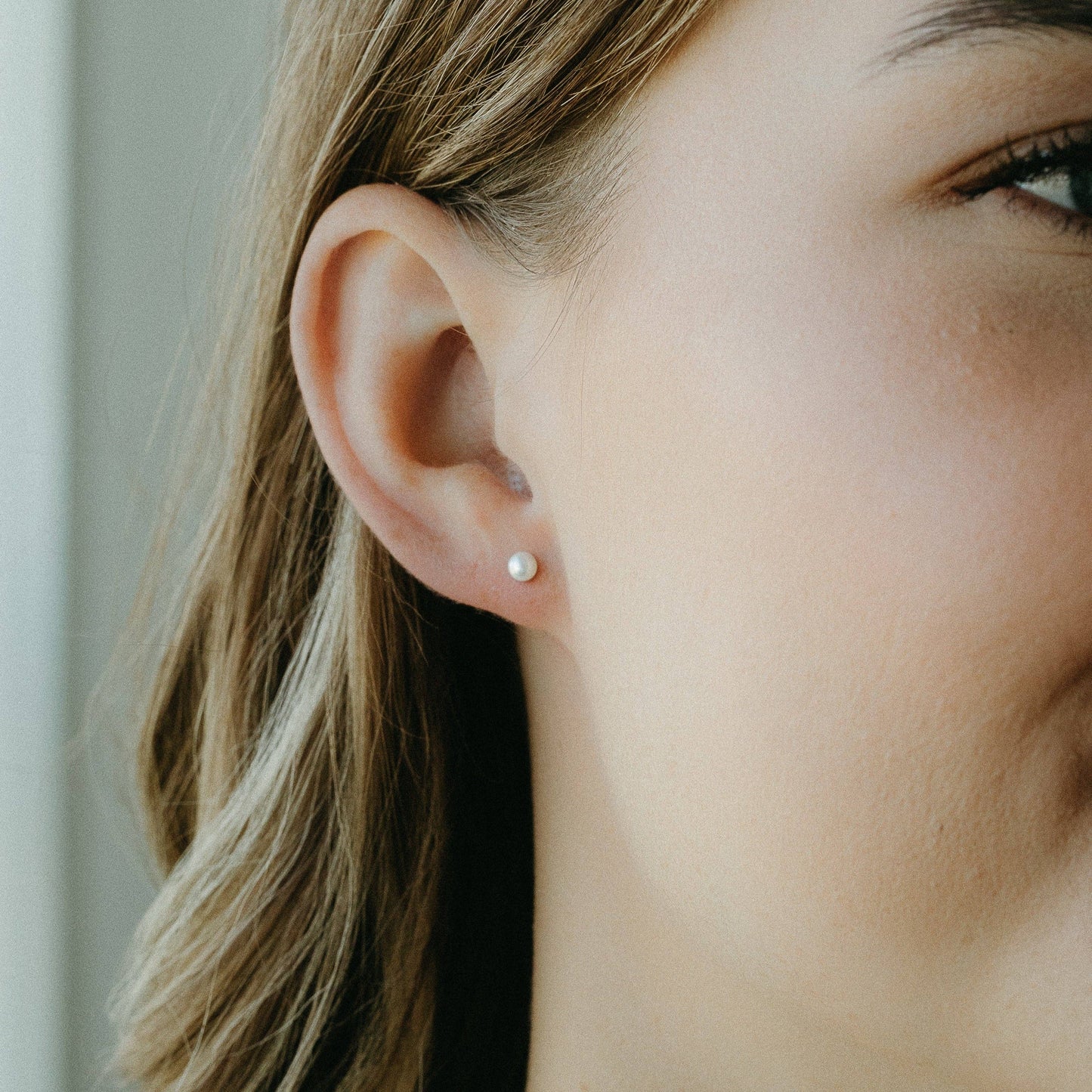 Petite Gold Pearl Studs