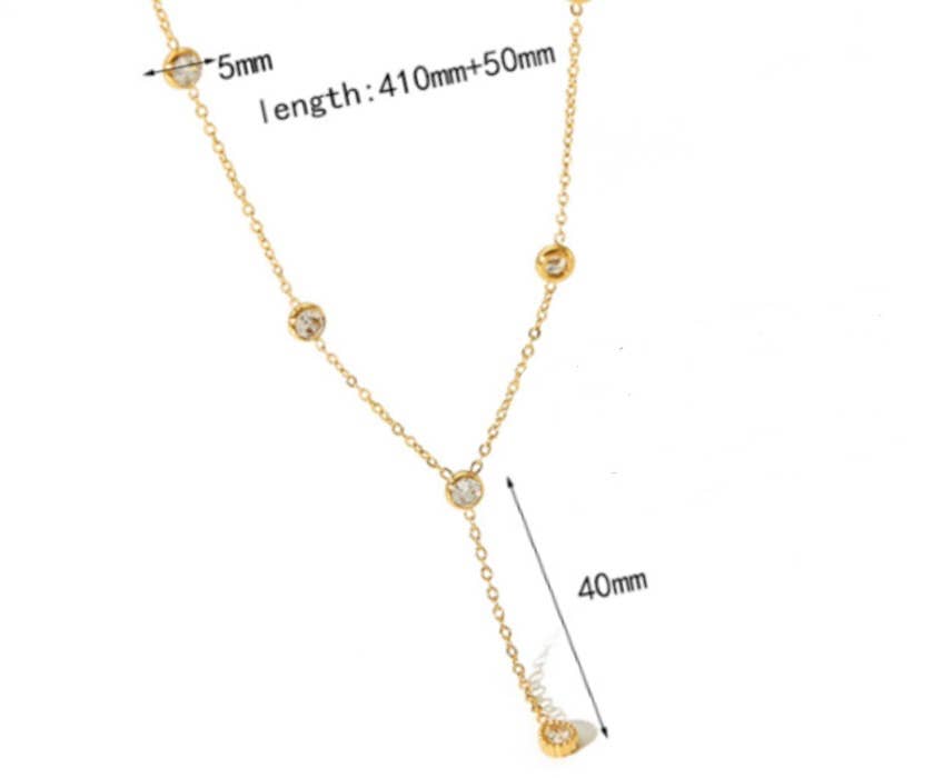 HoopLa - Lariat Diamonds by the yard Waterproof-PVD-14K: Long