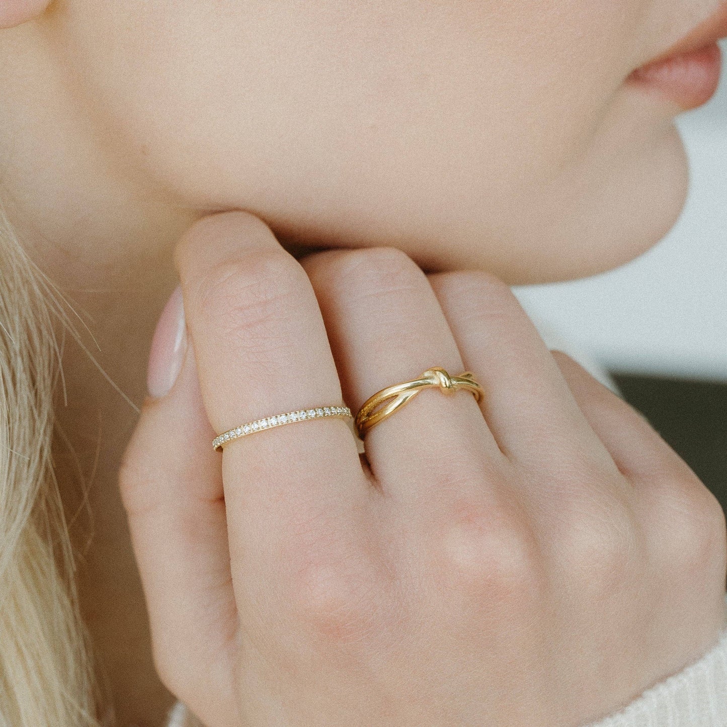Petite Gold Everly Knot Ring 9