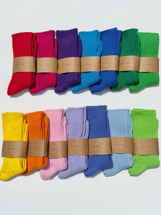 Billy Bamboo Ribbed Cotton Socks - Crystal bright: Grapes 🍇