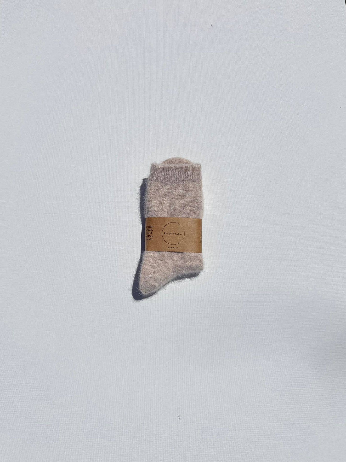 Billy Bamboo Fluffy Angora Socks Oatmeal