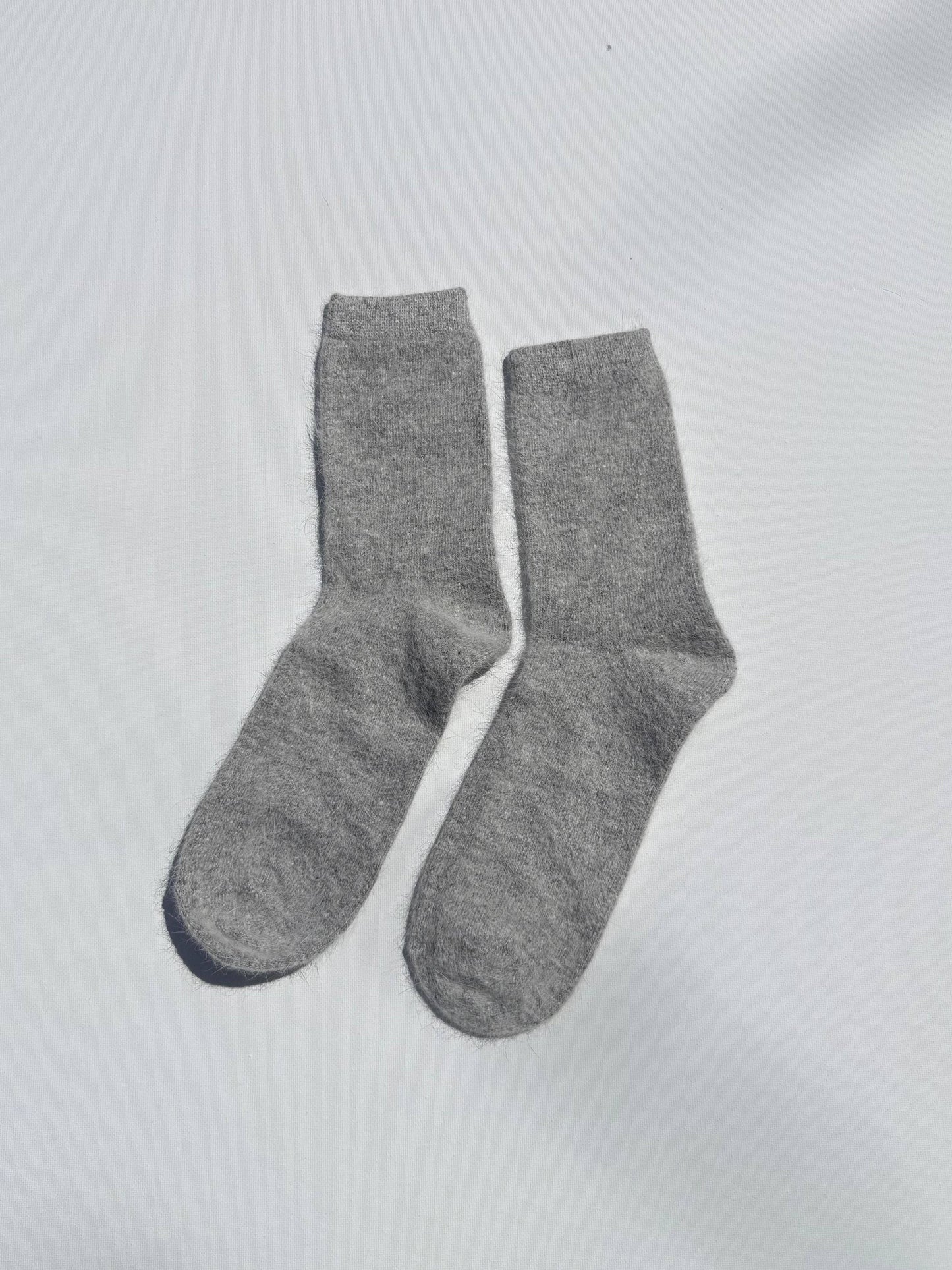 Billy Bamboo Fluffy Angora Socks Light Grey