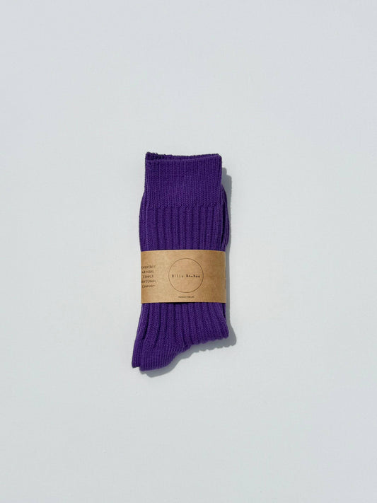 Billy Bamboo Ribbed Cotton Socks - Crystal bright: Grapes 🍇