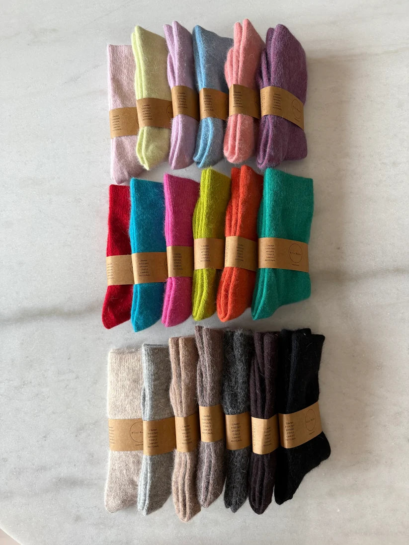 Billy Bamboo - Fluffy Angora Socks Aquamarine