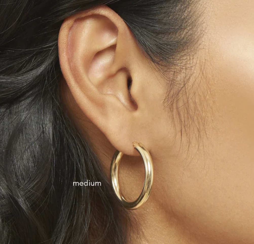 HoopLa -  Porto Hoop- Chunky Classic Hoop Earrings : Yellow Gold / 30mm