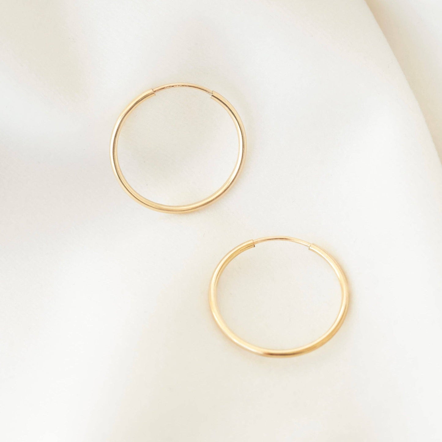 Petite Gold - Thin Hoops: Gold Filled / 12mm