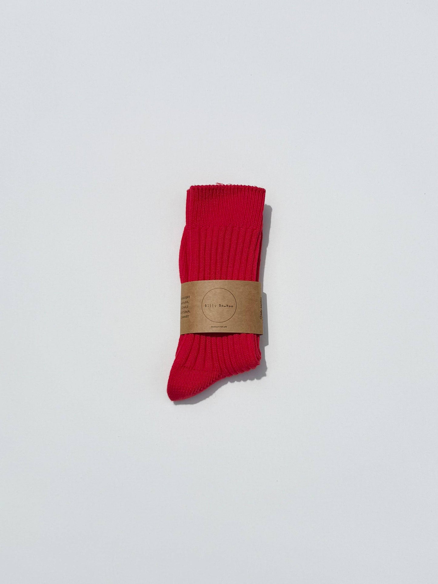 Billy Bamboo Ribbed Cotton Socks - Crystal bright: Red apple 🍎