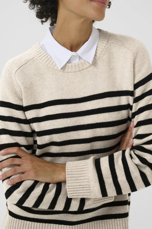 Part Two NiakaPW Pullover Black Stripe
