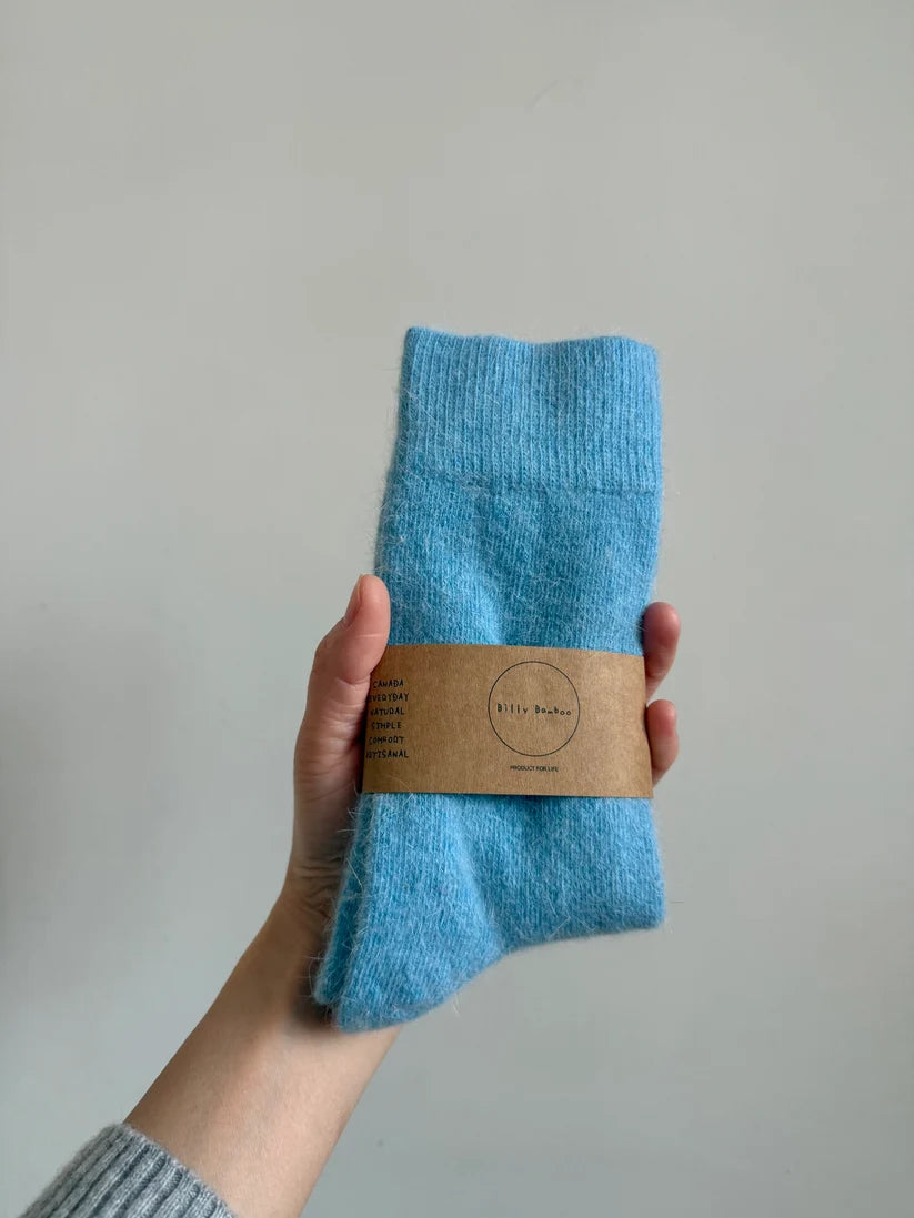 Billy Bamboo - Fluffy Angora Socks Aquamarine