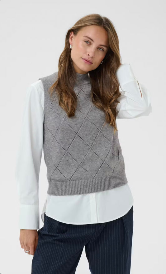 Saint Tropez TheresaSZ Vest Mist Grey Melange