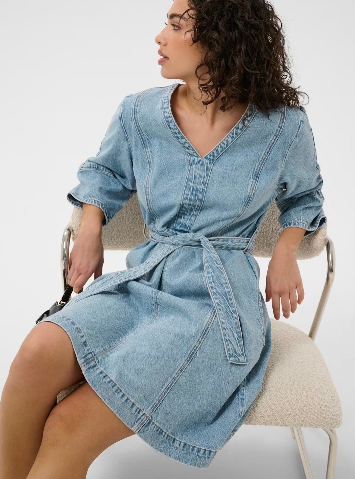 Kaffe KAjordi Denim Dress Light Blue Washed