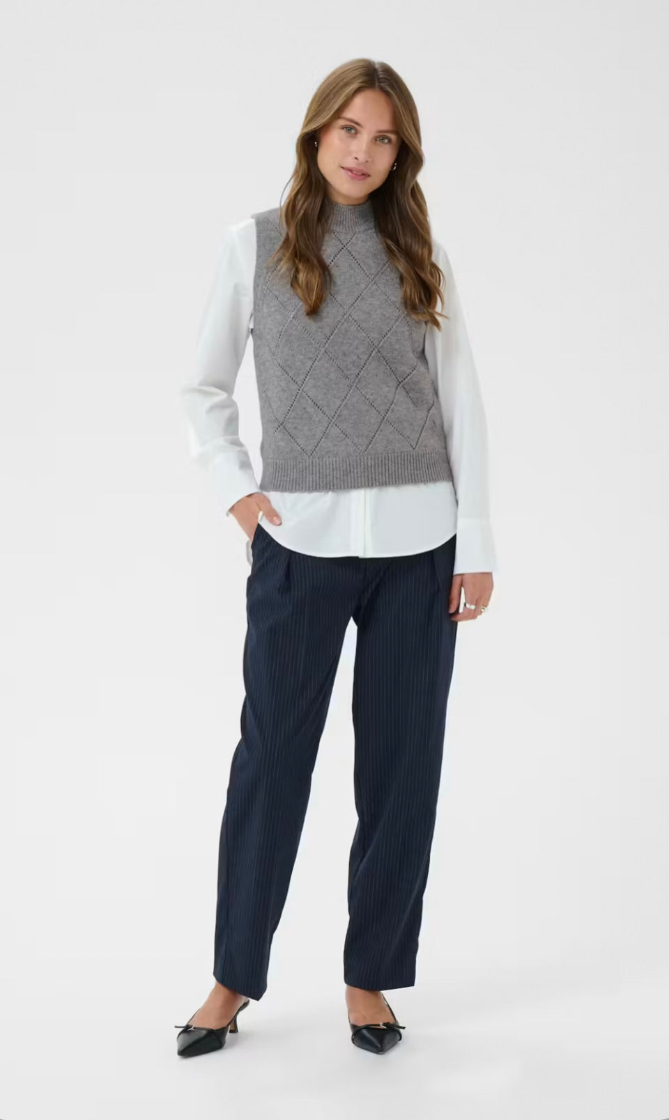 Saint Tropez TheresaSZ Vest Mist Grey Melange