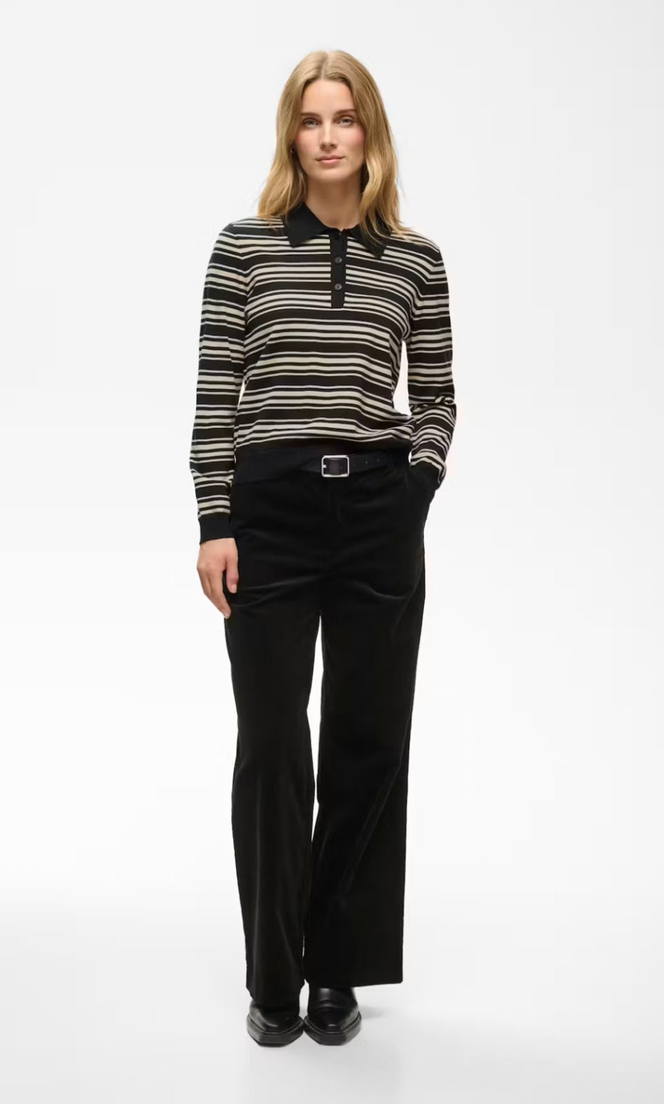 Part Two ChannanPW Pullover Black Stripe