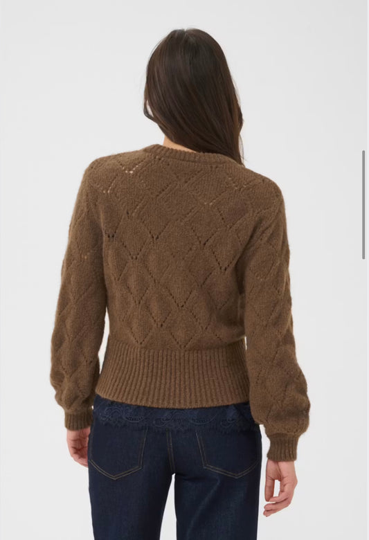 Saint Tropez TabbathaSZ Pullover Dark Earth Melange Brown