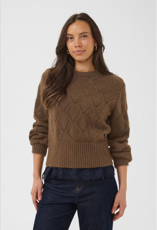 Saint Tropez TabbathaSZ Pullover Dark Earth Melange Brown